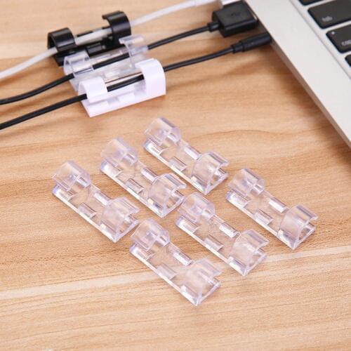 20/16Pcs White Black Cable Cord Line Wire Organizer Plastic Wire Cable Clip Ties Fixer Fastener Holder Finishing Desktop Device