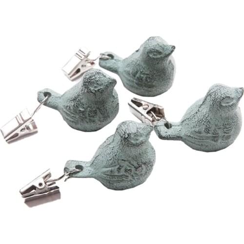 Pack of 4 Tablecloth Weight Clip Iron Birds Tablecloth Clips Pendant Windproof for Tablecloth Garden Table Cloth Weights