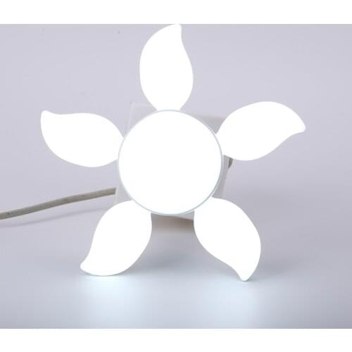 6500K LED Garage Lamp E27 Lamp Head Deformable Folding Adjustable 2021 New Ceiling Workshop Lights Flower Light Decoration
