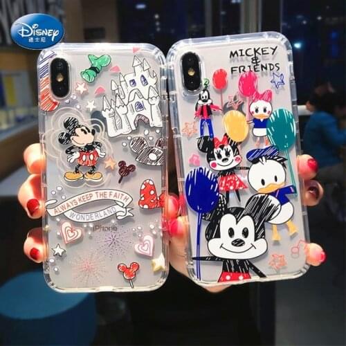 Cartoon Graffiti Mickey Minnie phone case For iphone 11 11pro max case clear soft silicone cover for iphone 12mini 12 pro max