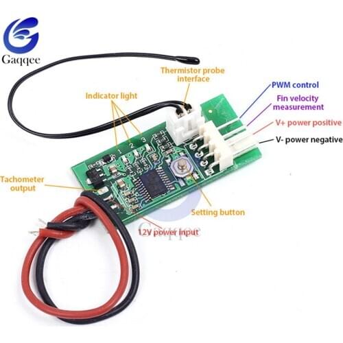 DC 12V PWM Speed Controller Fan Speed governor 4 Wire Computer Temperature control Switch for PC CPU Cooler Fan Alarm STK IC