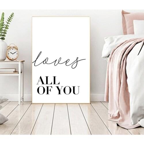 Room Decoration Pictures Gift Posters No Framed Black and White Letter All Of You Or Me Paintings on the Wall for Living