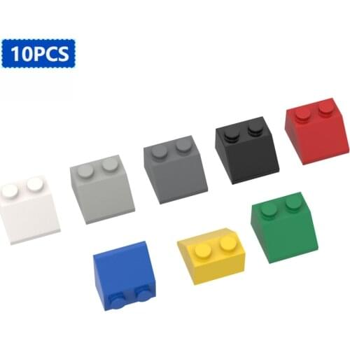 10PCS DIY MOC 3039 Slope 45 2x2 Bricks Parts Building Blocks Thick Figure Educational Plastic Toys for Kids