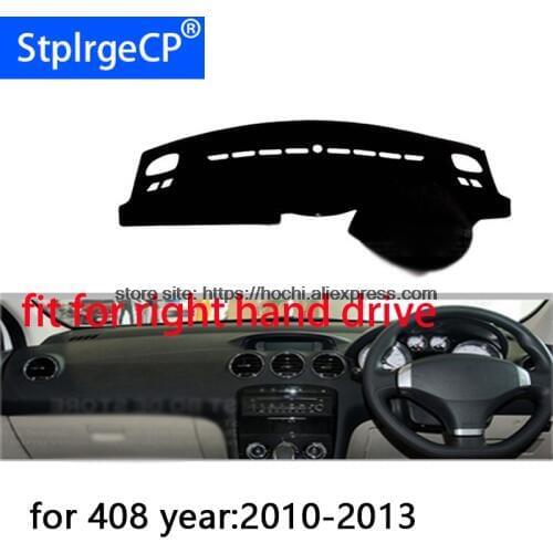 For Peugeot 408 right hand drive dashboard mat Protective pad black color car-styling Interior Refit Sticker Mat products