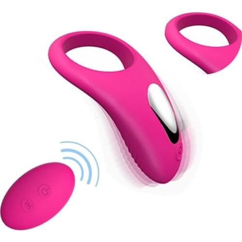 Dildo Vibrator USB Recharge Delay Cocking Vibrating Couple Sex Toys Men Remote Control Vibrator Delay Premature Ejaculation Ring