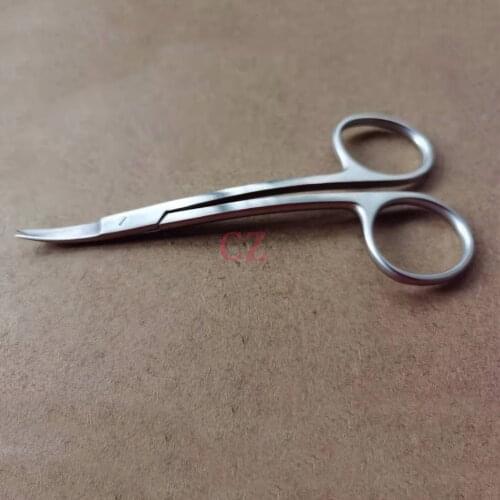 Stainless steel 11cm bending scissors suture removal scissors cosmetic eye scissors