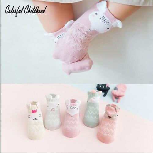 Cotton Newborn Baby Socks Floor Newborns Socks Cute 3D cartoon Ears Baby Girl Socks Baby Boy Short Socks Foot Warmers