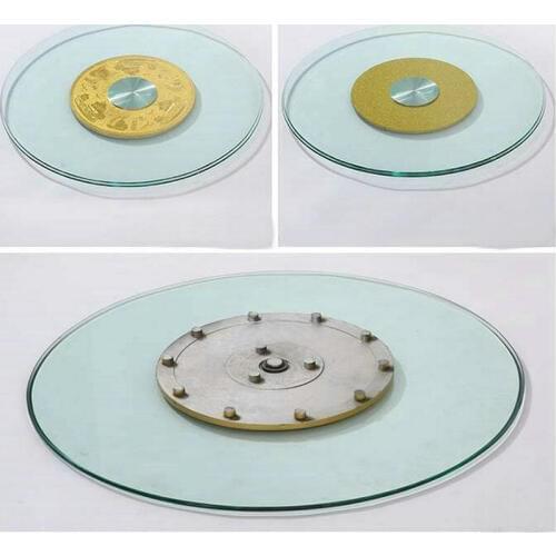 HQ GL01 Tempered Glass Top 70CM/80CM/90CM Lazy Susan with Glass Turntable Swivel Plate for Dining Table