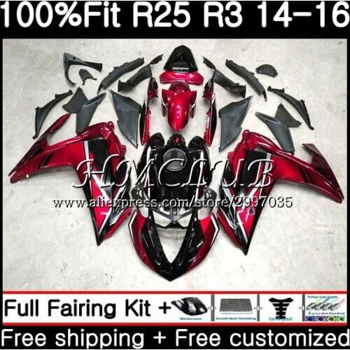 Injection For YAMAHA YZF-R3 YZFR25 Pearl red 2014 2015 2016 2017 10HC.9 YZF-R25 YZF R3 R25 R 25 YZFR3 14 15 16 17 Fairing kit