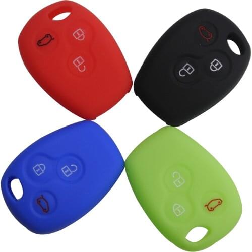 Jingyuqin 20pcs Silicone Remote 2 Buttons Car Key Case Cover for Renault Kangoo DACIA Scenic Megane Sandero Captur Twingo Modus