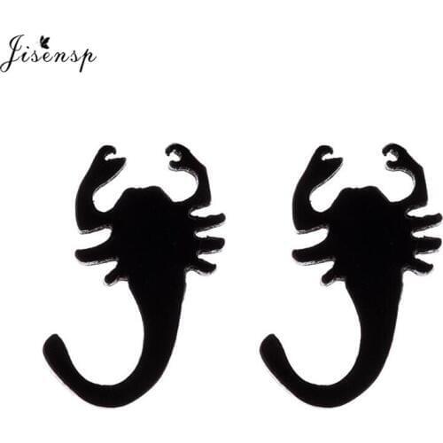 Jisensp European Fashion Jewelry Earrings Stainless Steel Animal Earings Cute Scorpion Stud Earrings for Women Female Gift