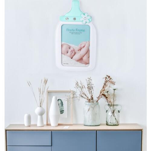 Creative Baby Cartoon Bottle Shape Photo Frame Kids Birthday Gift Picture Holder Desktop Ornaments Home Decoration