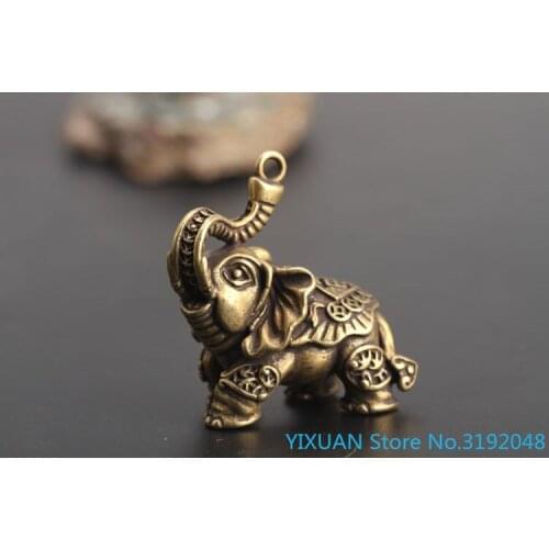 Elefante bronce hecho a mano objetos antiguos ornamentos colección colgante