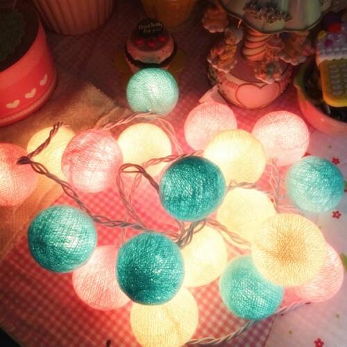 Hot sale Multicolor Battery Powered Warm White Led Cotton ball String Light Fairy Light for Indoor Christmas Tree Decorations