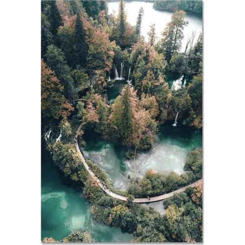 Nature Landscape Forest Mountain Lake Boat DIY Cross Stitch 11CT Embroidery Kits Needlework Craft Set Printed Design