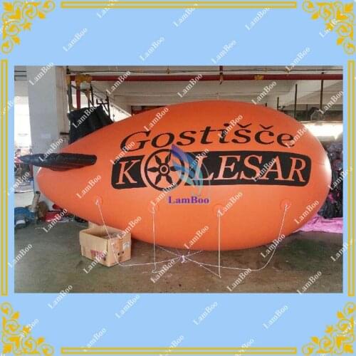 4m/13ft Long Orange Inflatable Zeppelin for Different Events/Inflatable Airship for Advertisement