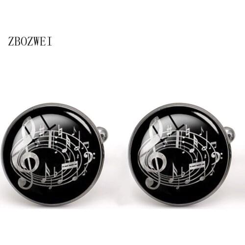 2018 New Mens and Womens Buttons Music Symbol Cufflinks Collar Button Cuff Necklaces Clothing Accessories