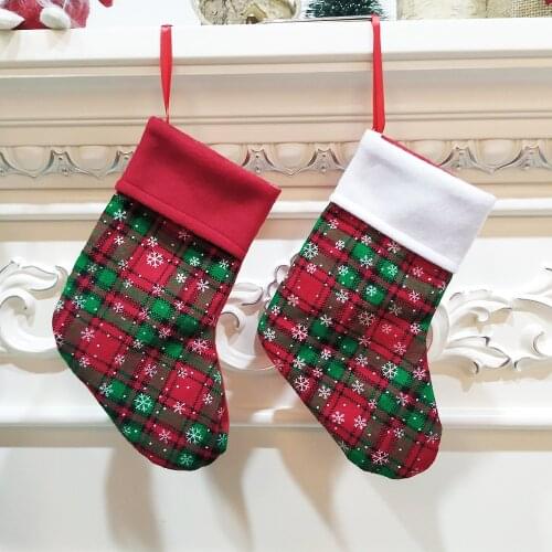 New Year Christmas Stocking Sack Xmas Gift Candy Bag Noel Christmas Decorations for Home Natal Navidad Sock Christmas Tree Decor