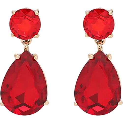 ZHINI New Fashion 6 Colors Dangle Earrings for Women Korean Simple CZ Rhinestone Water Drop Earring Statement Jewelry Wholesale