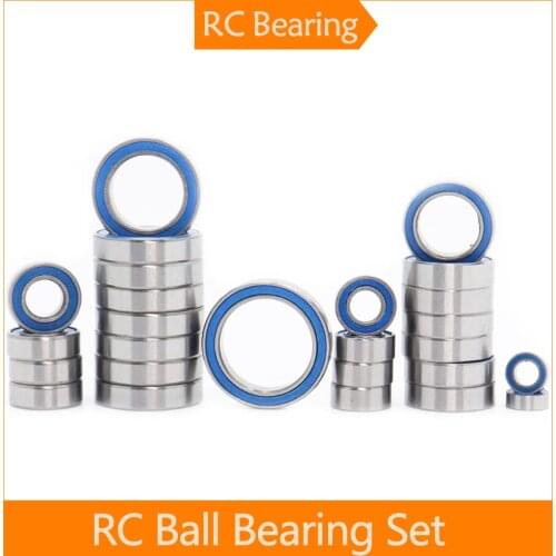 RC Bearing Kit Compatible with Arrma Big Rock Granite Senton Typhon 3s Blue Rubber Sealed Precision Ball Bearing Kit (27 Pcs)