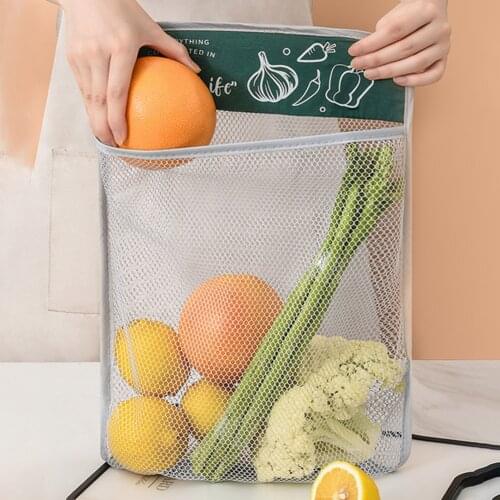 Large mouth fruit and vegetable net bag storage hanging bag hanging multifunctional kitchen storage wall hanging storage bag