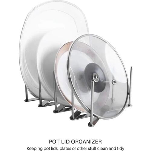 MLGB Extendable Pot Lid Holders Multipurpose Steamer Rack Pans Holder Flexible Plate Organizer Kitchen Bakeware Cutting