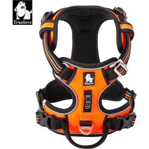Truelove Front Nylon Dog Harness No Pull Vest Soft Adjustable Reflective Safety Harness for Dog Small Large Running Training