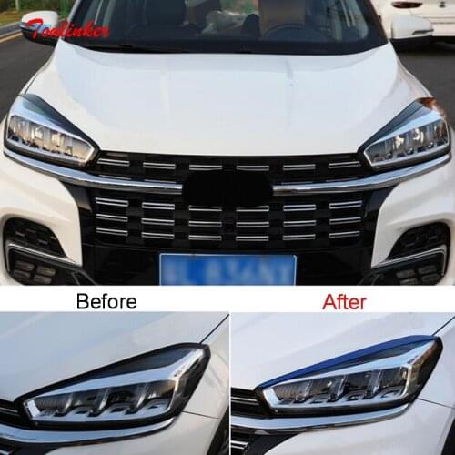 Tonlinker 2 PCS DIY Car Styling NEW ABS Chrome Rear Window Decorative Light Strip Case stickers for Ford Ecosport 2013 2014