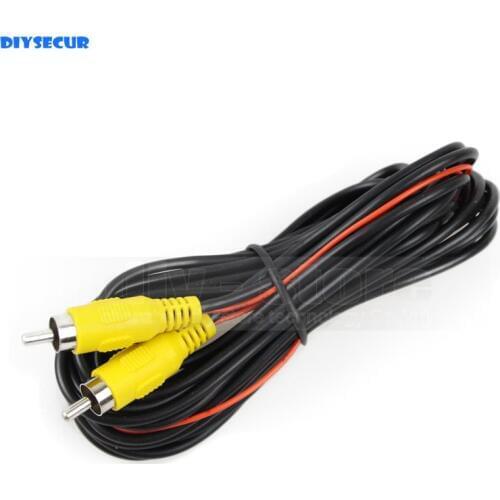 DIYSECUR 5m/10m/15m/20 meters AV RCA Extension Cable / Cord Video Cable for Rear View Camera and Monitor