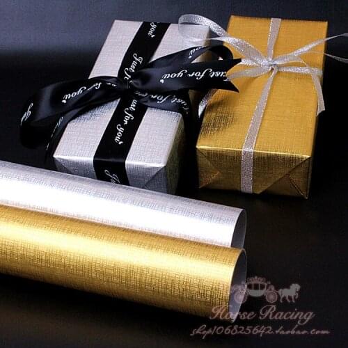52*75cm Gold silver tissue paper Gift Wrapping Paper Birthday Gift DIY Packaging Material