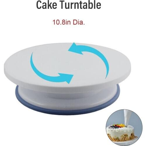Cake Turntable 10.8-inch Revolving Cake Stand Smooth Rotating Cake Decorating Cake Display Stand Baking Tools for Cake Cookies
