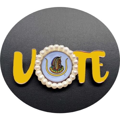 The Order of the eastern star Shrine Mason T30 Daughters of Isis DOI Daughter D.O.I VOTE pearl lapel Pin Brooch OES Jewelry