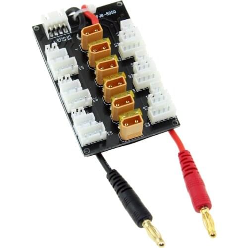 XT30 XT60 T Plug Lipo Parallel Charging Board Parallel 6 Batteries Charger Plate for Imax B6 B6AC B8 6 in1 RC FPV Quadcopter