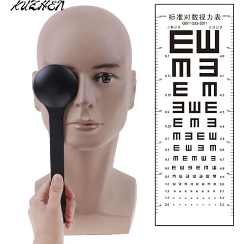 1PCS Transparent/Black Handheld Optometry Tool Eye Occluder Block Plate For Vision Test Eyesight Exam