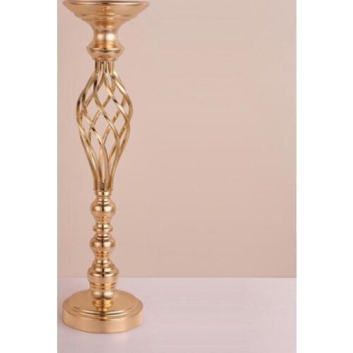 10PCS Metal Gold Candle Holders Road Lead Table Centerpiece Stand Pillar Candlestick For Wedding Candelabra Flowers Vases SN1564