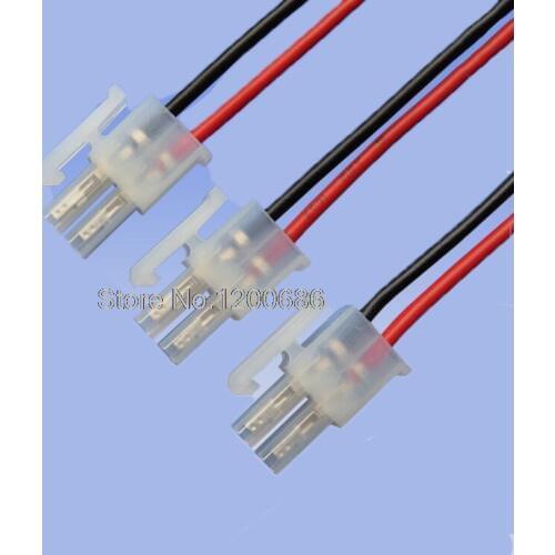 10CM 10pcs/lot 5557-R 5557 4.2mm Black/Red 2PIN Automotive wiring harness connector male Wire Harness