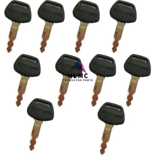 2PCS Excavator Heavy Equipment black plastic sumitomo Ignition keys with logo
