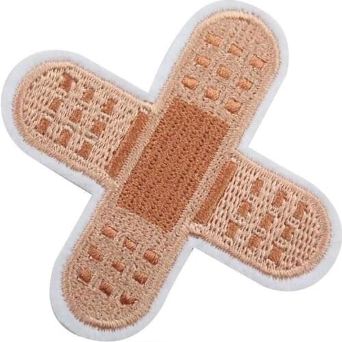 2PCS Bandage Embroidery Repair Patches Cartoon Wound Applique Iron on Patches for Clothes Sticker Bag Jacket Jeans Badge