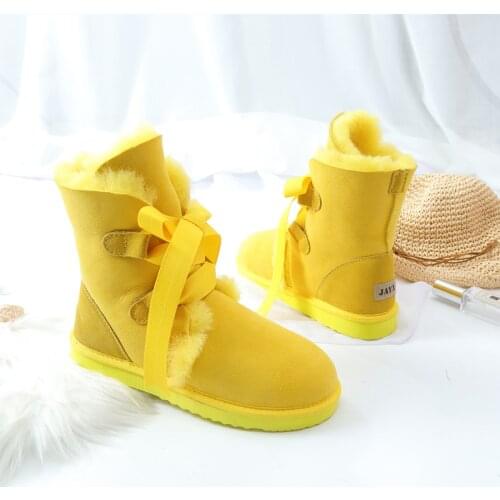 2020 Australia High quality Womens Classic Snow Boots real Sheepskin medium style winter boots womens