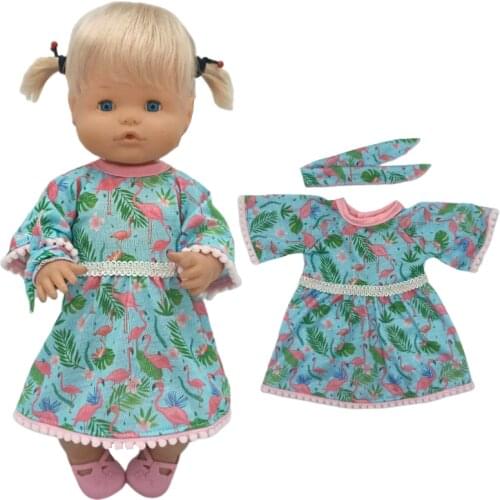 40cm Baby Doll Flower Flamingo Dress For Nenuco Clothes Ropa Y Su Hermanita Toys Dolls Clothes