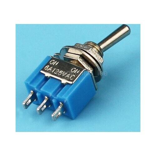 5pcs 6A 125V AC MTS-102 SPDT ON-ON 3 Pins 2 Positions Miniature Toggle Switch