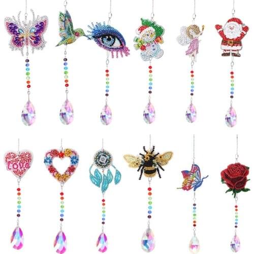 5D Diamond Painting Crystal Jewelry Diamond Painting Kit Window Wind Chime Pendant Decor for Home Mosaic Craft Gift