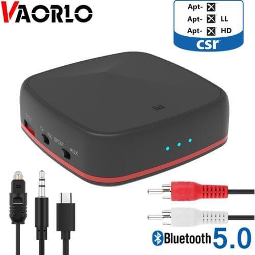 Low Latency CSR8675 5.0 Bluetooth Audio Receiver Transmitter 3.5MM AUX SPDIF Optical Jack Aptx HD Wireless Adapter For TV Car PC