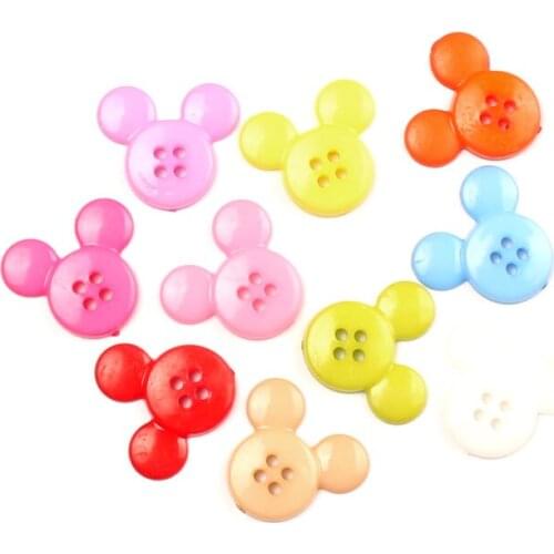 50Pcs 4 Hole Mixed Resin Mouse Sewing Buttons For Clothes Scrapbooking Decorative Botones Handicraft DIY Sewing Accessories