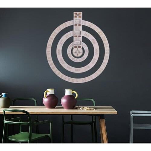 Wooden Perpetual Calendar Family Birthday Reminder Decorative Plate