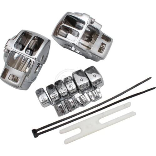 Chrome Motorcycle 10pcs Caps + Switch Housing Cover for Harley 883 XL1200 Road for King/Electra Glide Electra Glide Road Glide