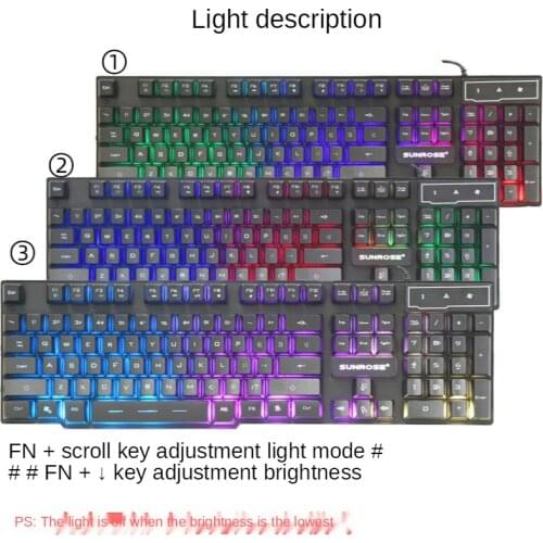 Gaming Keyboard Wired Russian English Illuminated Keyboard 104 for Pc Computer Gamer