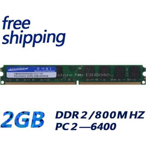 KEMBONA lowest price pc longdimm desktop ddr2 2gb 800mhz pc6400 4bits only work for A-M-D motherboard