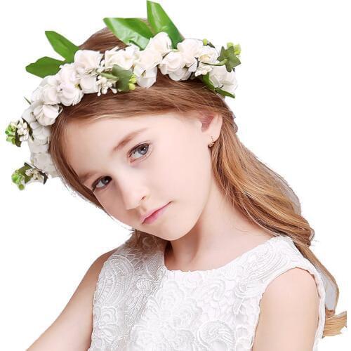 Pretty Artificial Flower Garland Headband Wrist Flower Headwear For Women Girls