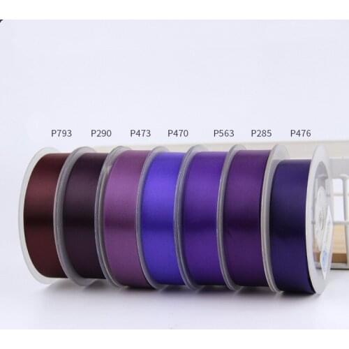 6/9/15/19/25/38/50mm100yards Double Face Satin Ribbon Purple for Party Wedding Decora Handmade Rose Flowers Belt Top Quality